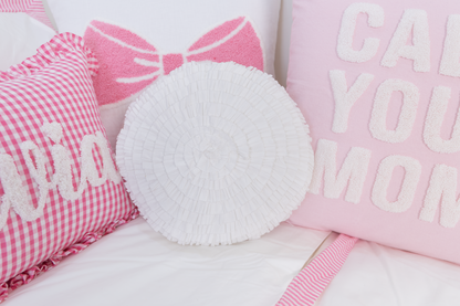 Round Rosette Pillow- Lavender