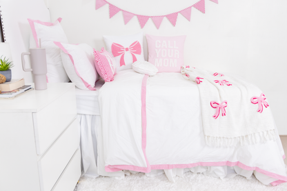 Call Your Mom Pillow Cover- Baby Pink