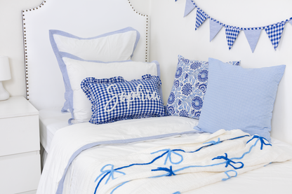Cotton Percale Organic Standard Sham with Flange Trim