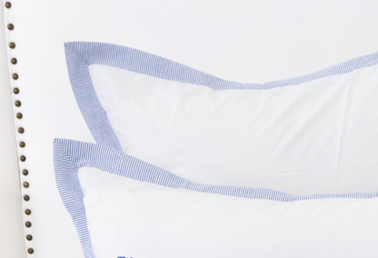 Cotton Percale Organic Standard Sham with Flange Trim