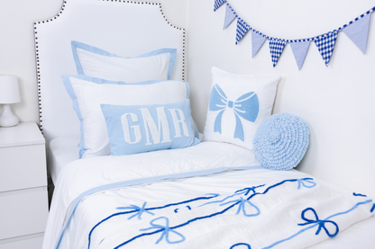 Baby Blue Custom Monogram Pillow Cover