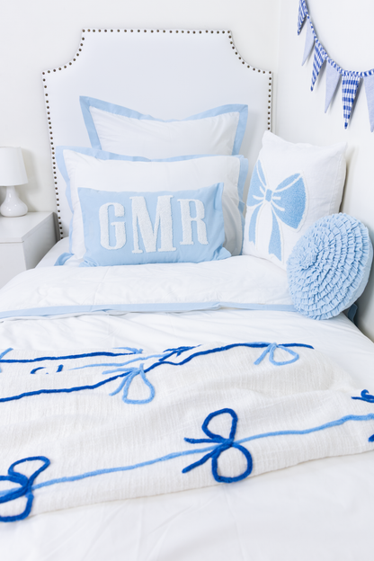 Baby Blue Custom Monogram Pillow Cover