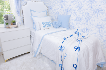 Baby Blue Custom Name Punch Pillow Cover