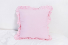 Ruffles Pillow Cover- Baby Pink