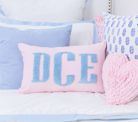 Baby Pink Custom Monogram Pillow Cover