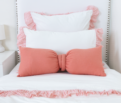 Bow Pillow- Coral