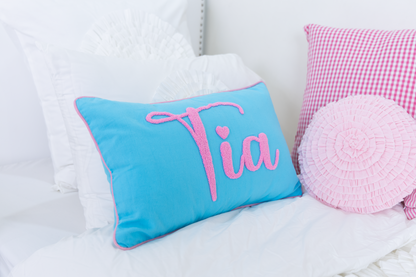 Turquoise Custom Name Pillow Cover