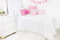 Cotton Percale Organic Duvet Cover With Gathered Stripes