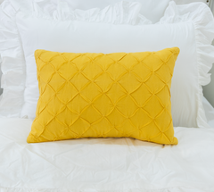 Pinch Pleat Pillow Cover- Canary Yellow