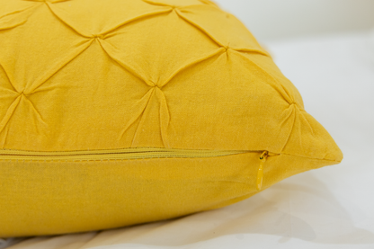Pinch Pleat Pillow Cover- Canary Yellow