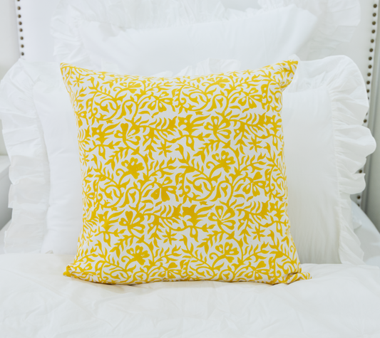 Pink All Over Block Print Pillow Cover