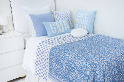 Baby Blue Custom Monogram Pillow Cover