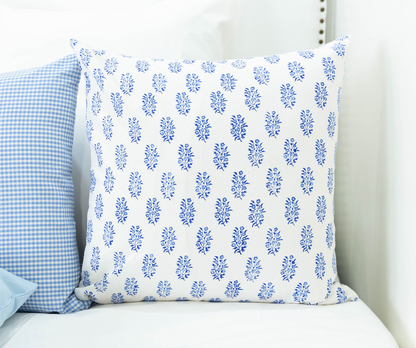Sage Green Petite Floral Block Print Pillow Cover