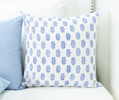 Blue Petite Floral Block Print Pillow Cover