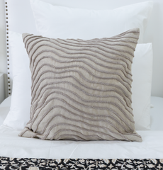 Oatmeal Waves Textured Pillow Cover