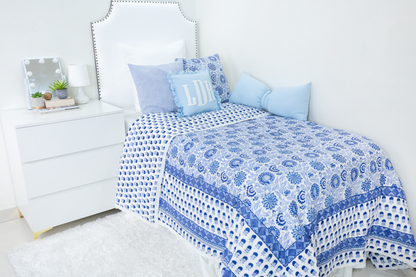 Baby Blue Custom Monogram Punch Pillow Cover