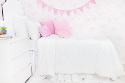 Cotton Percale Organic Pinch Pleat Duvet Cover