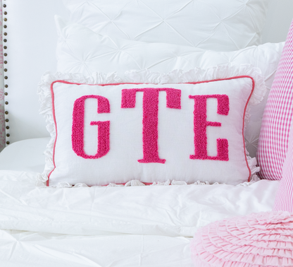 Fuchsia Pink Custom Monogram Pillow Cover