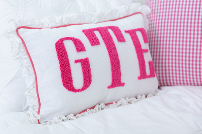 Fuchsia Pink Custom Monogram Pillow Cover
