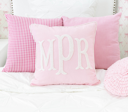 Baby Pink Personalized Monogram Pillow Cover