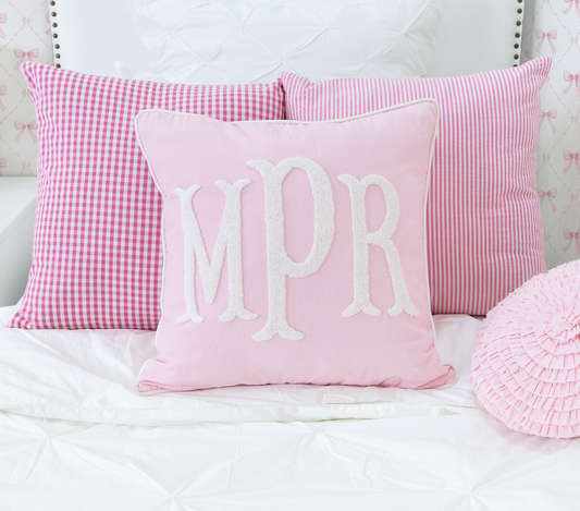 Baby Pink Personalized Monogram Pillow Cover