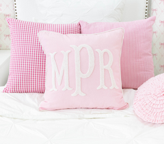 Baby Pink Personalized Monogram Pillow Cover