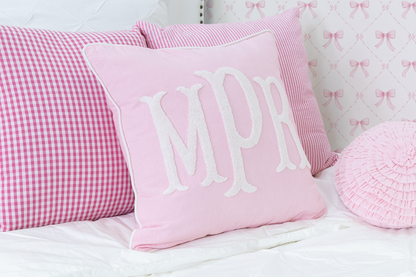 Baby Pink Personalized Monogram Pillow Cover