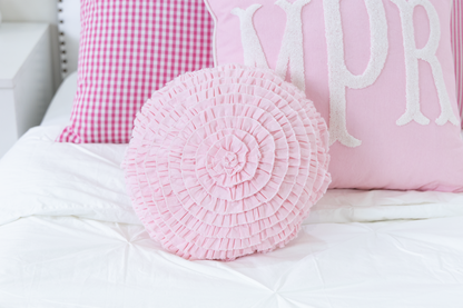 Round Rosette Pillow- Lavender