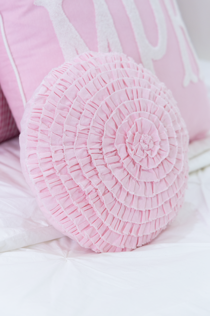 Round Rosette Pillow- Lavender