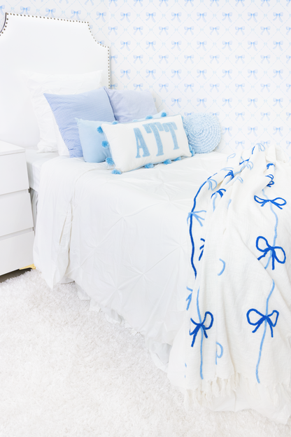 Cotton Percale Organic Pinch Pleat Duvet Cover