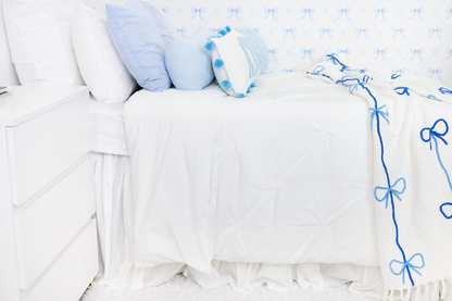 Cotton Percale Organic Pinch Pleat Duvet Cover