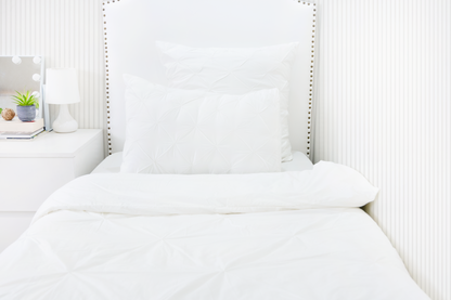 Cotton Percale Organic Pinch Pleat Duvet Cover