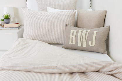 Oatmeal Custom Monogram Pillow Cover