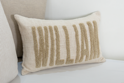 Oatmeal Personalized Name Pillow Cover