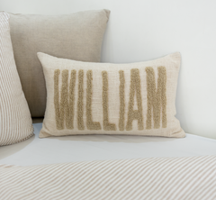 Oatmeal Personalized Name Pillow Cover