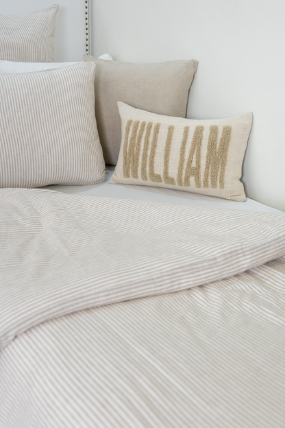 Oatmeal Personalized Name Pillow Cover