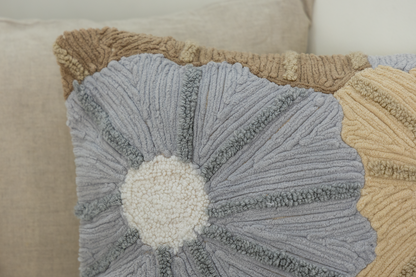 Ecru Floral Textured Pillow Cover Cover