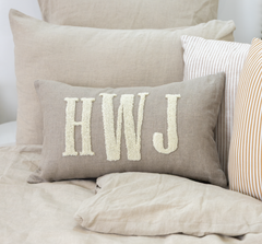 Oatmeal Custom Monogram Pillow Cover