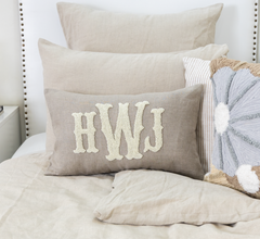 Oatmeal Personalized Monogram Pillow Cover