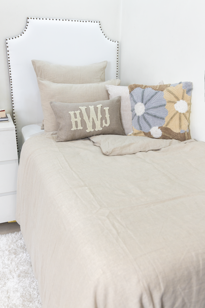 Oatmeal Personalized Monogram Pillow Cover