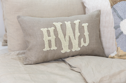 Oatmeal Personalized Monogram Pillow Cover