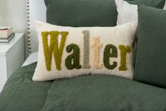 Green Personalized Name Pillow Cover