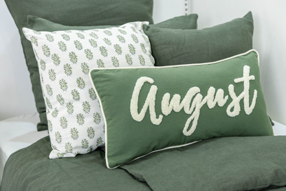 Sage Green Petite Floral Block Print Pillow Cover