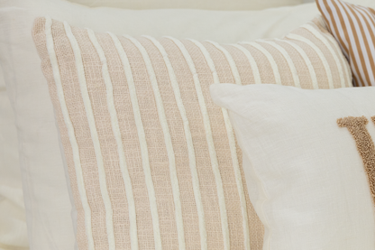 Natural Stripes Textured Pillow Cover