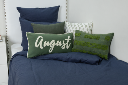 Olive Green Aztec Textured Pillow Cover