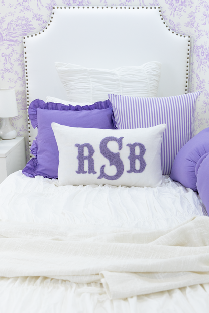 Lavender Personalized Monogram Pillow Cover