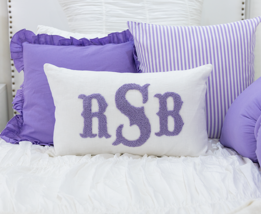Lavender Personalized Monogram Pillow Cover