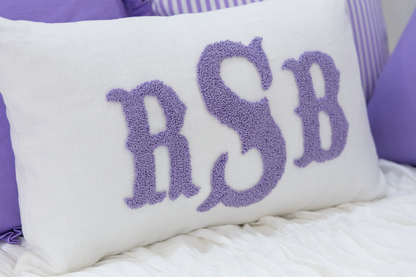 Lavender Personalized Monogram Pillow Cover