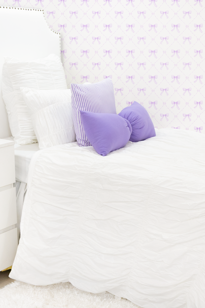 Cotton Percale Organic Ruched Duvet Cover