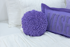 Round Rosette Pillow- Lavender